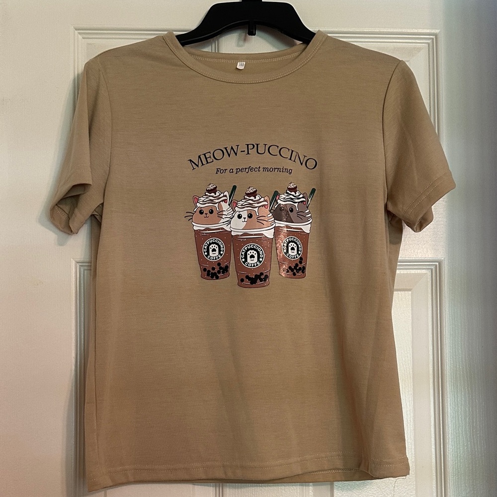 Tan Meow-Puccino Graphic Tee